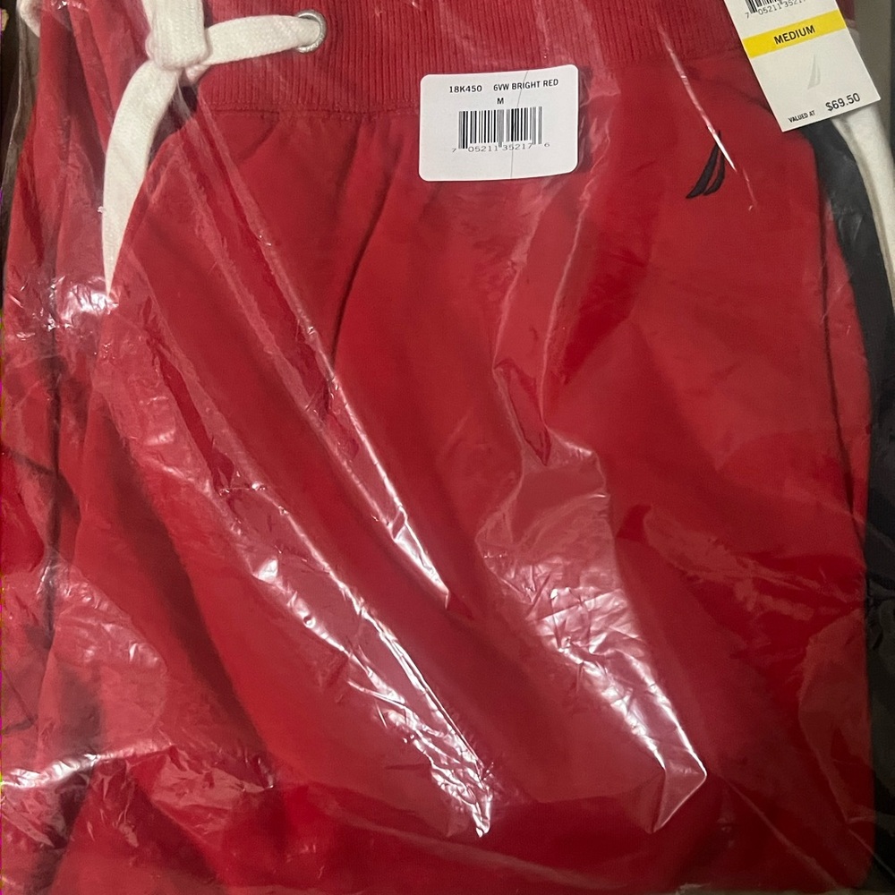 Red and Black Nautica Drawstring Sweatpants